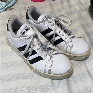 Black adidas cloud foam sneakers